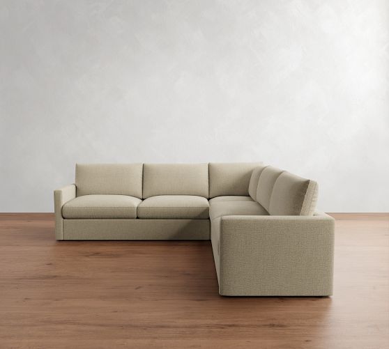 Westwood Slim Arm 3-Piece L-Shaped Sectional (118") by Pottery Barn