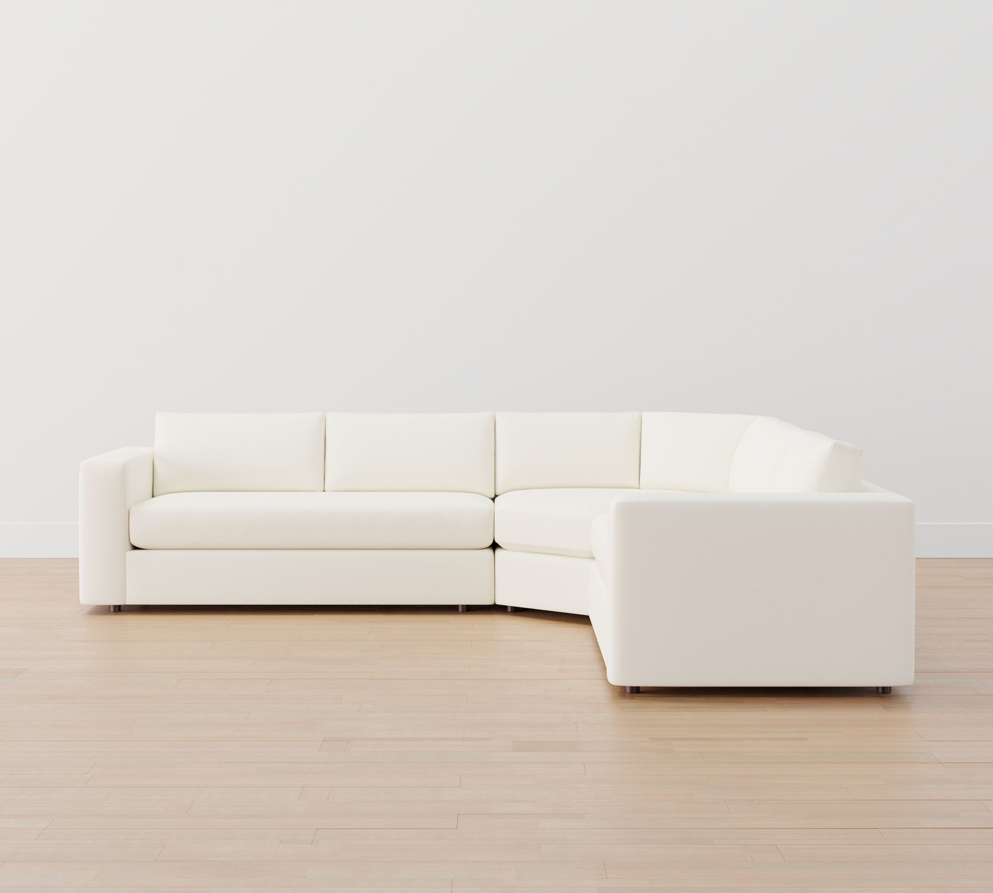Carmel Wide Arm 3-Piece L-Shaped Wedge Sectional (123"&ndash;129")