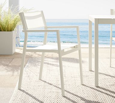 Fiji Metal & Mesh Stackable Outdoor Dining & Armchairs | Pottery Barn