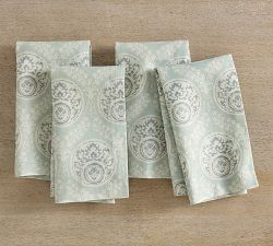 Lena Medallion Organic Cotton Napkins - Set of 4