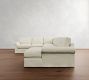 PB Comfort Modern Roll Arm Slipcovered L-Shaped Chaise Sectional (137")
