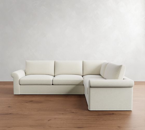 Westwood Roll Arm Slipcovered 3-Piece Sectional (124") by Pottery Barn