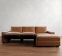 Big Sur Square Arm Leather Power Reclining Chaise Sectional (114"-126")