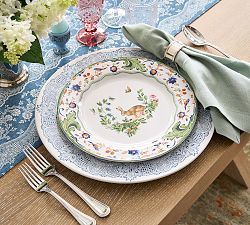 Botanical Bunny Stoneware Dinner Plates - Set of 4