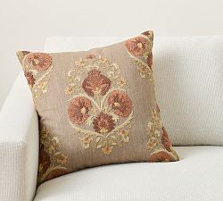 Emerald Embroidered Pillow Cover