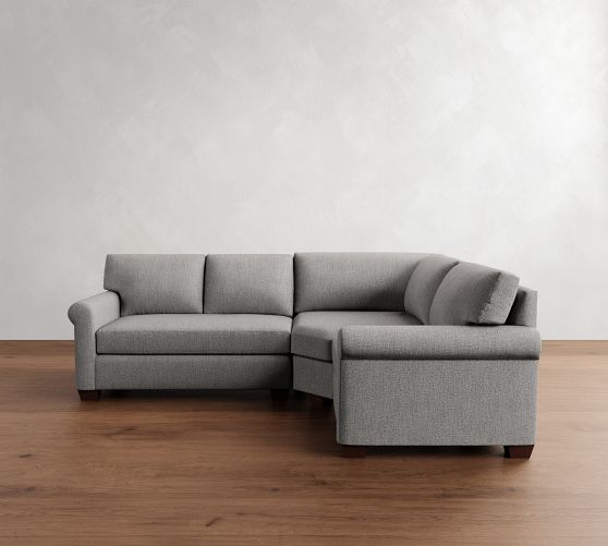 York Roll Arm 3-Piece Wedge Sectional (103") by Pottery Barn