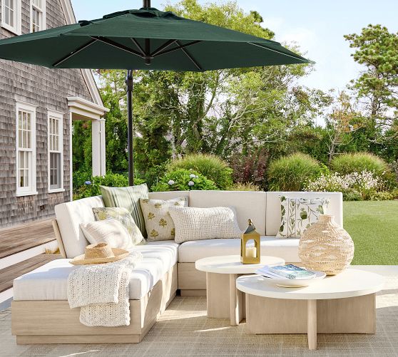 costco patio umbrella sunbrella Treasure Garden 11' Collar Tilt 10' Rectangle Sunbrella® Canvas Color:Dark Grey (Pantone 18-4105TPX) Complete your vision for 07UMBUSF008-9WD-02.V1