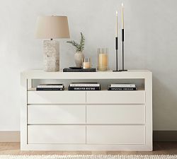 white rattan dresser TOV Furniture Patty White 6 Drawer Dresser Wayfair Dressers & Chests