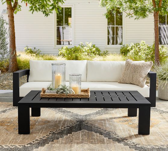 Malibu Metal Rectangular Outdoor Grand Coffee Table (58") by Pottery Barn