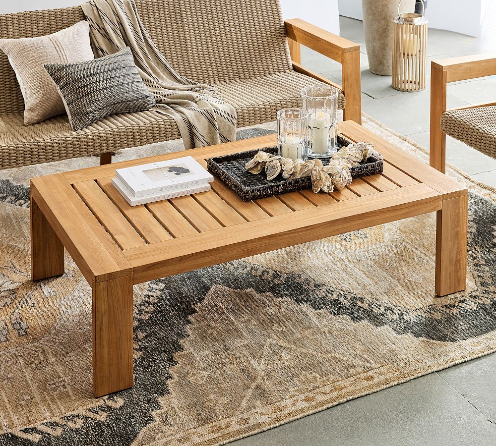 Malibu Teak Rectangular Outdoor Grand Coffee Table (58") by Pottery Barn