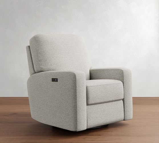 PB Comfort Modern Square Arm Swivel Glider Recliner by Pottery Barn