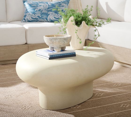 Vila Concrete Round Outdoor Coffee Table (32