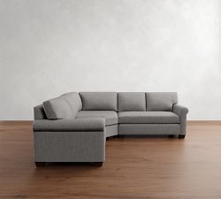 York Roll Arm 3-Piece L-Shaped Wedge Sectional (103")