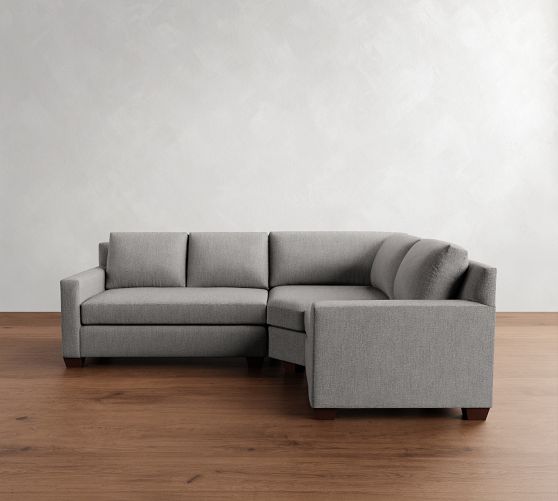 York Square Arm 3-Piece Wedge Sectional (102") by Pottery Barn