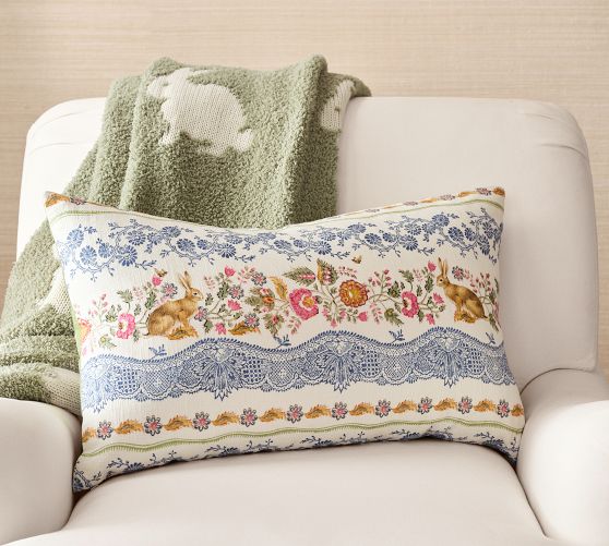 Botanical Bunny Reversible Lumbar Pillow Cover