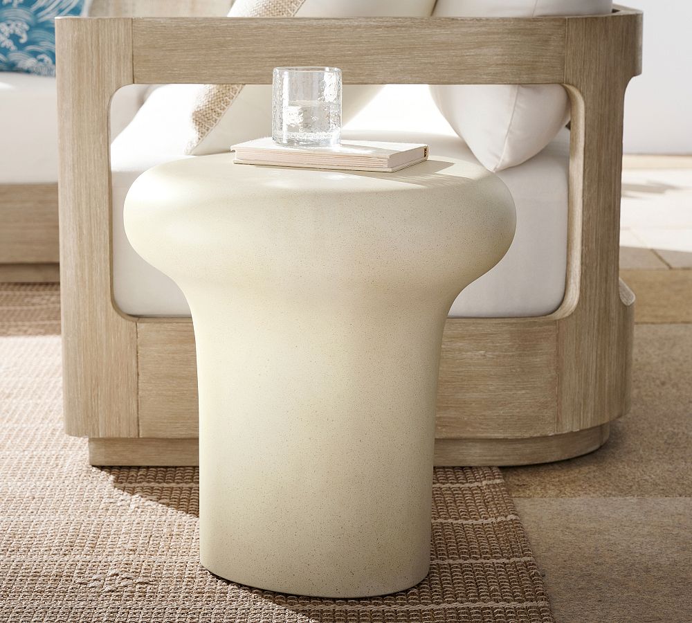 Vila Concrete Round Outdoor Drink Table (18") by Pottery Barn