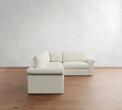 Westwood Roll Arm Slipcovered 3-Piece Sectional (124")