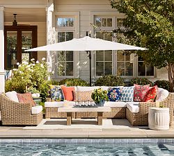 Huntington Wicker 6-Piece Slope Arm Outdoor Sectional (127")