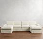 PB Comfort Modern Roll Arm Slipcovered Double Chaise Sectional (135"-170")