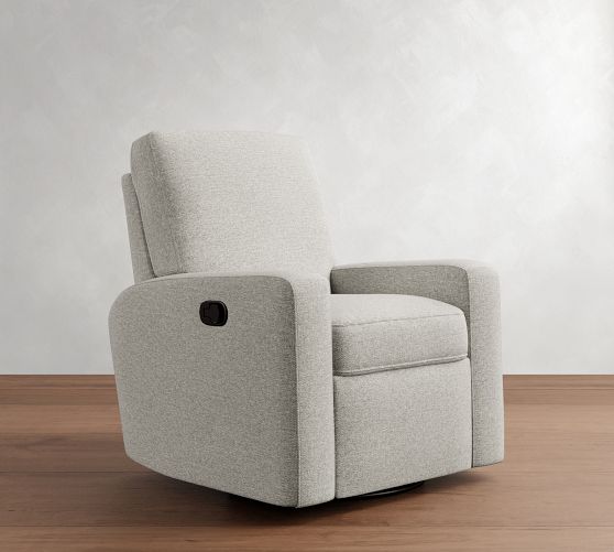 PB Comfort Modern Square Arm Swivel Recliner by Pottery Barn