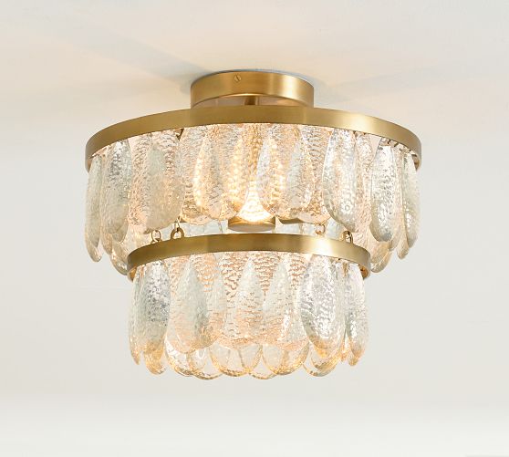 Solene Glass Round Flush Mount (14") by Pottery Barn