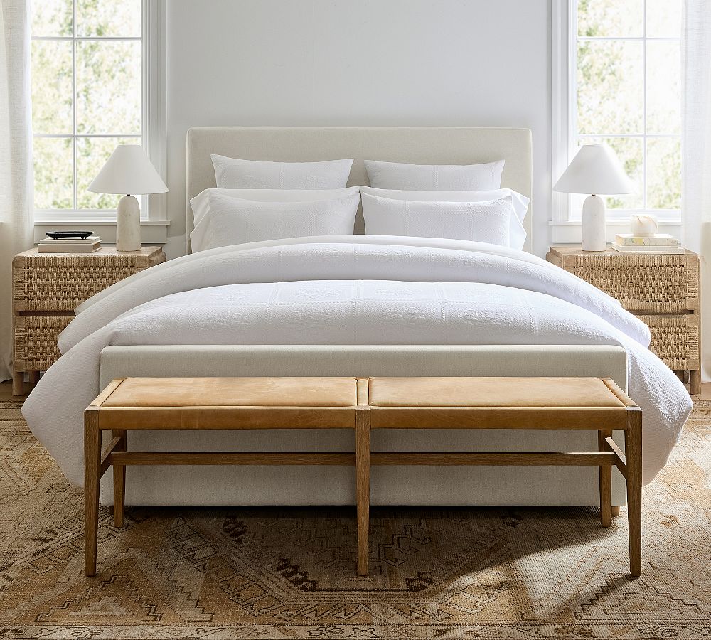Tatum Leather Bench (60") by Pottery Barn