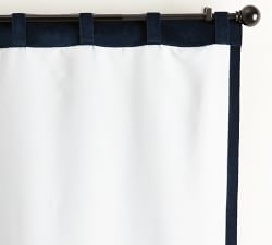 Custom Velvet Twill Blackout Curtain - Navy