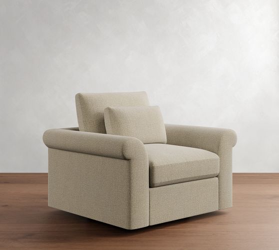 Westwood Roll Arm Deep Seat Swivel Chair by Pottery Barn