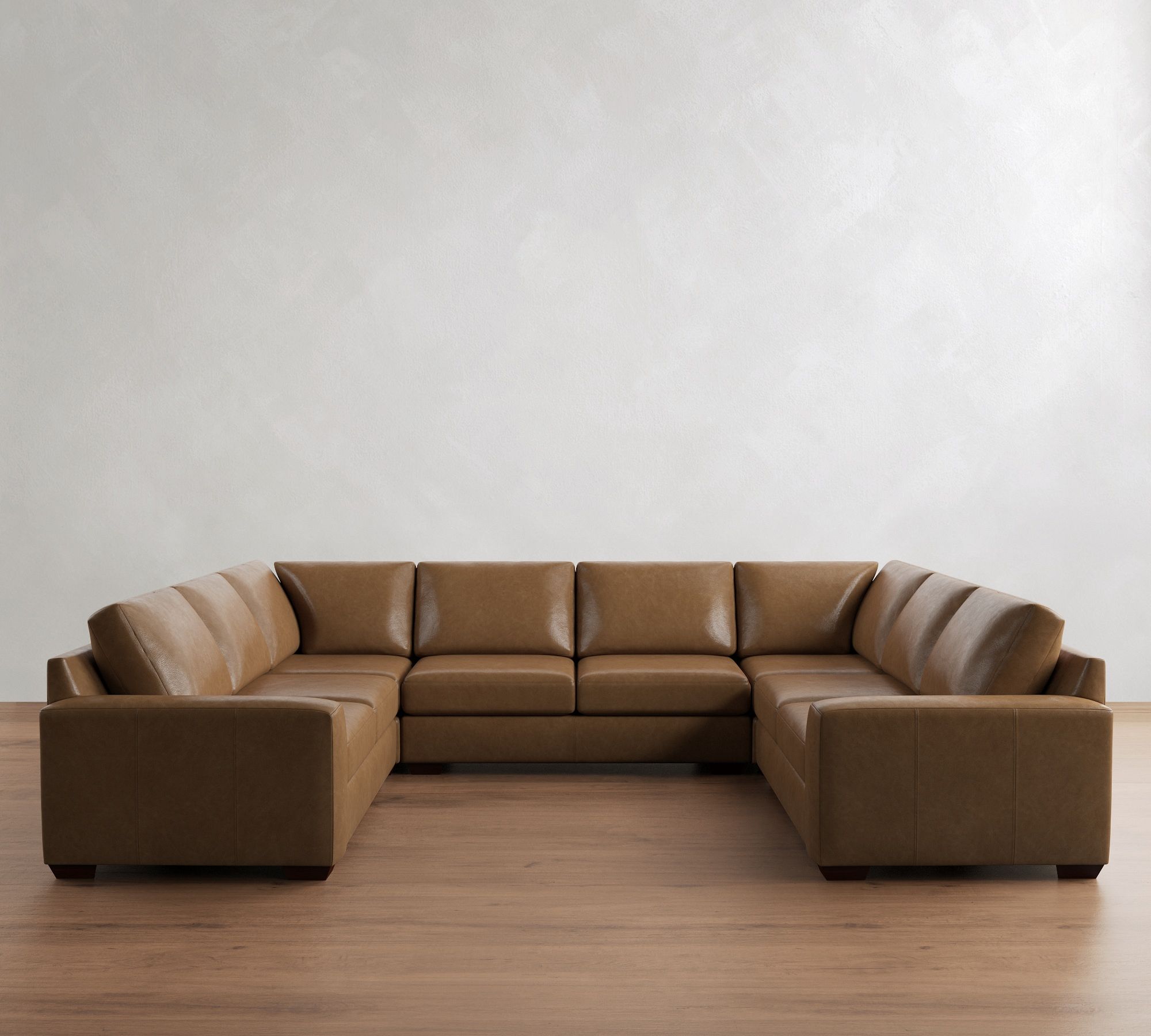 Big Sur Square Arm Leather U-Shaped Sectional (147"&ndash;179) - thumbnail 4