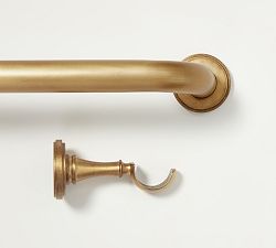 Open Box: Somorset Hidden Connection Room Darkening Rod, 60-108", 1.25" Diam.-Burnished Brass