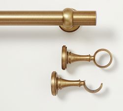 Open Box: Somorset Curtain Rod, 60"-108", 1.25 Diam. - Burnished Brass