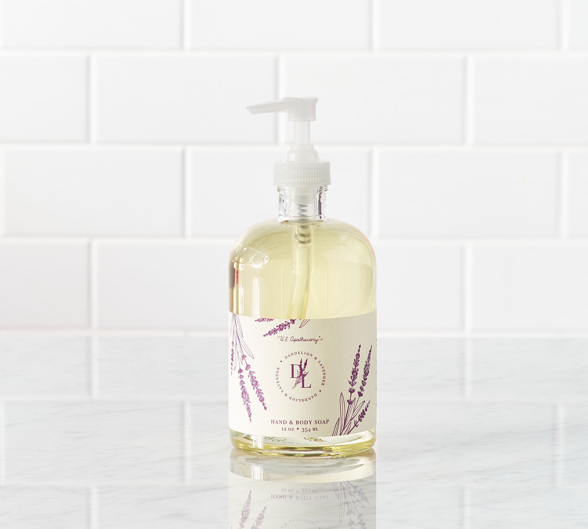 U.S. Apothecary Dandelion &amp; Lavender Liquid Soap, Set of 3