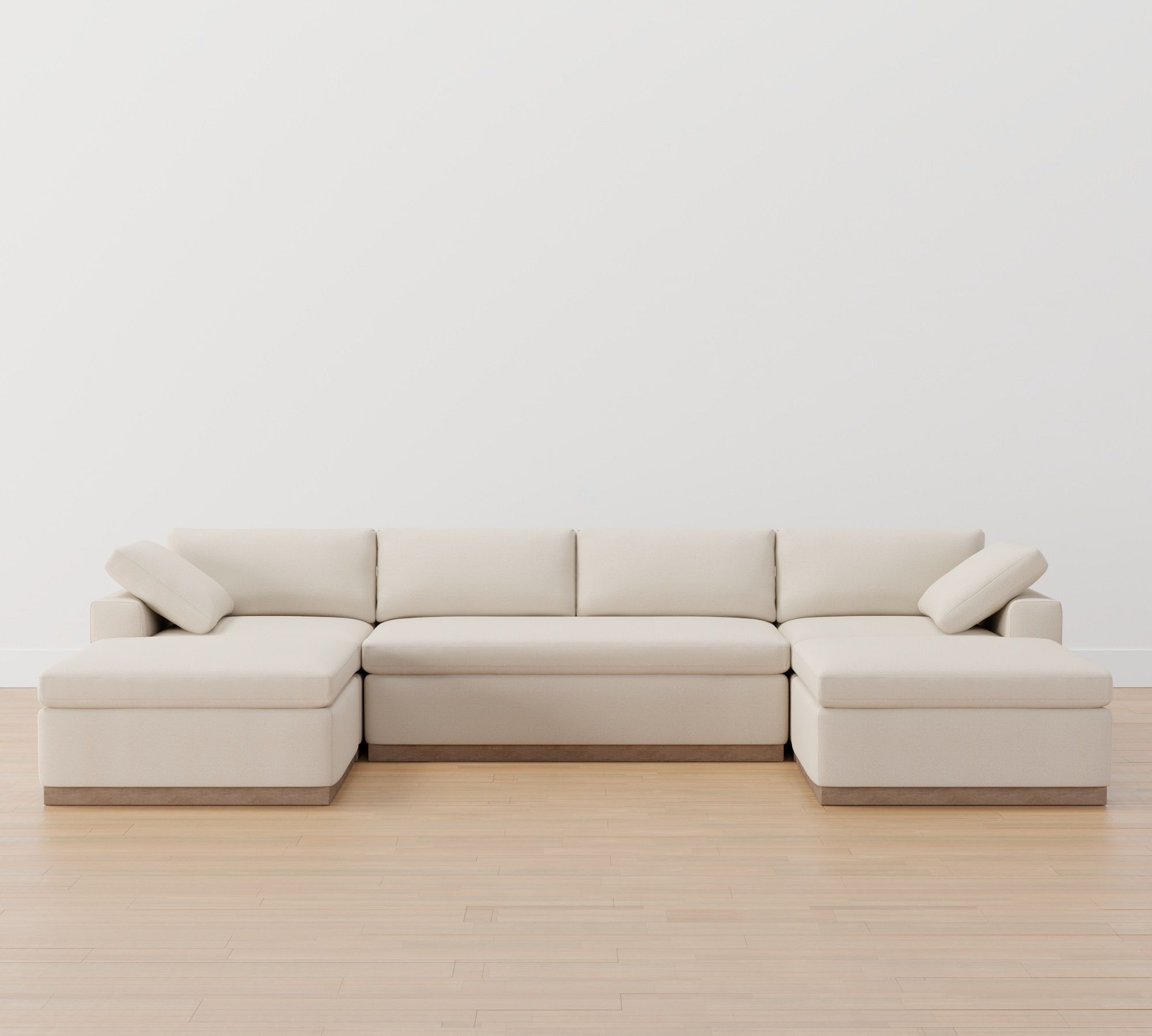 Dream Wood Base Modular 5-Piece Double Chaise Sectional (154") - thumbnail 6