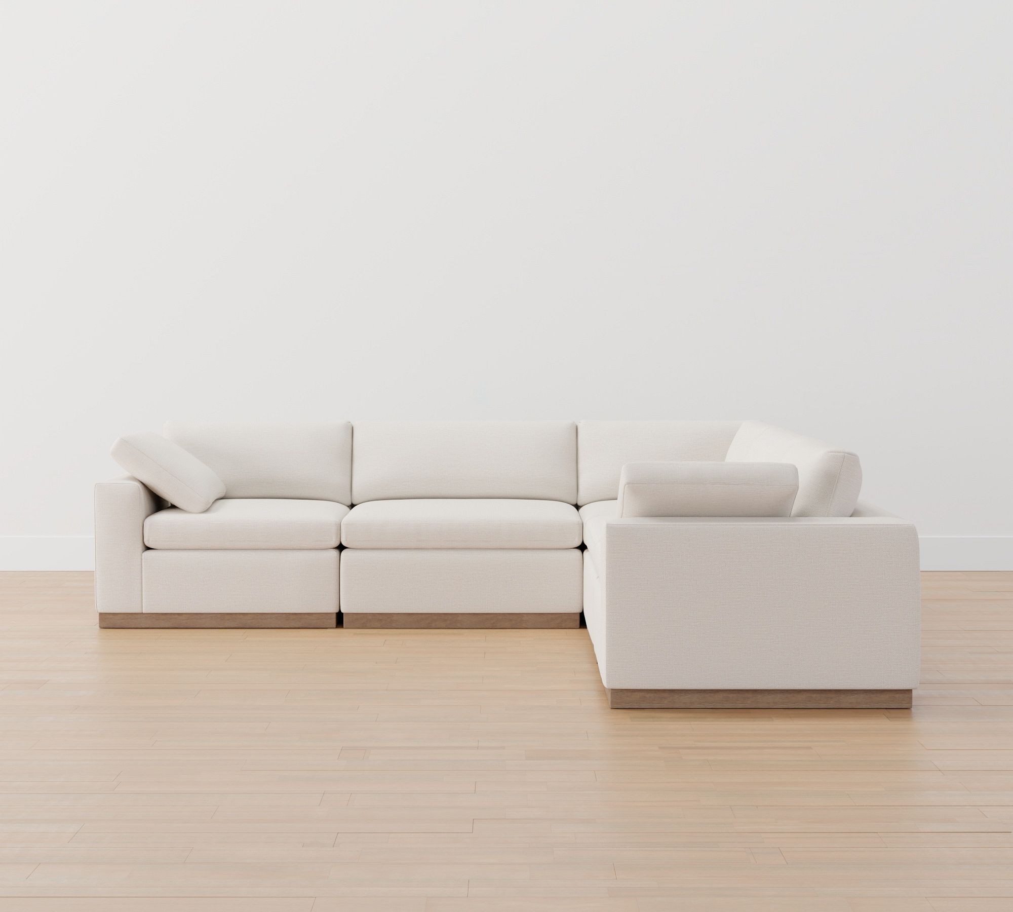 Dream Wood Base Modular L-Shaped Sectional (129") - thumbnail 2