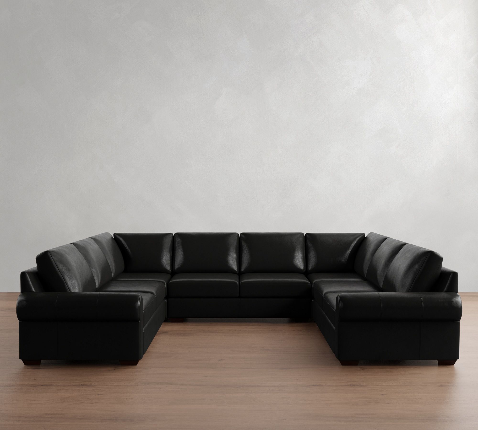 Big Sur Roll Arm Leather U-Shaped Sectional (147"&ndash;179") - thumbnail 10