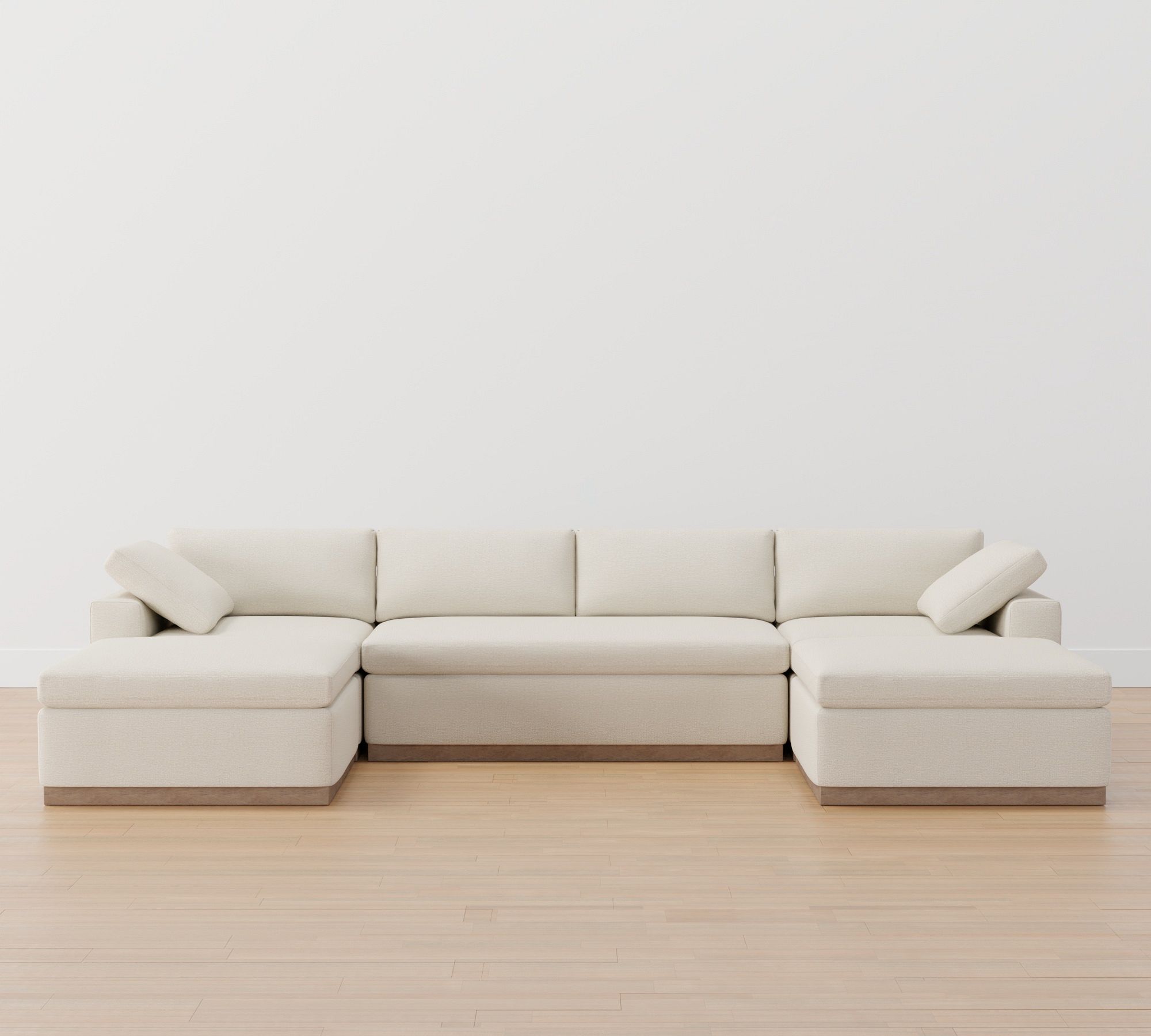 Dream Wood Base Modular 5-Piece Double Chaise Sectional (154") - thumbnail 3