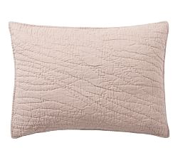 Open Box: Belgian Flax Linen Handcrafted Quilted Sham, Standard Set of 2 - Smoky Quartz