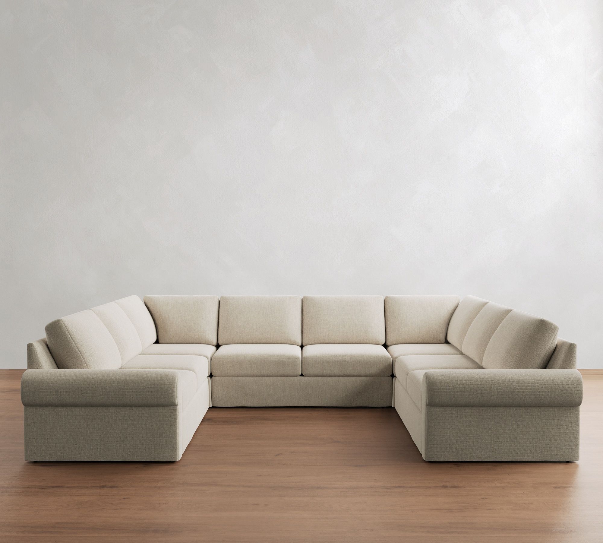Big Sur Roll Arm Slipcovered U-Shaped Sectional (145")