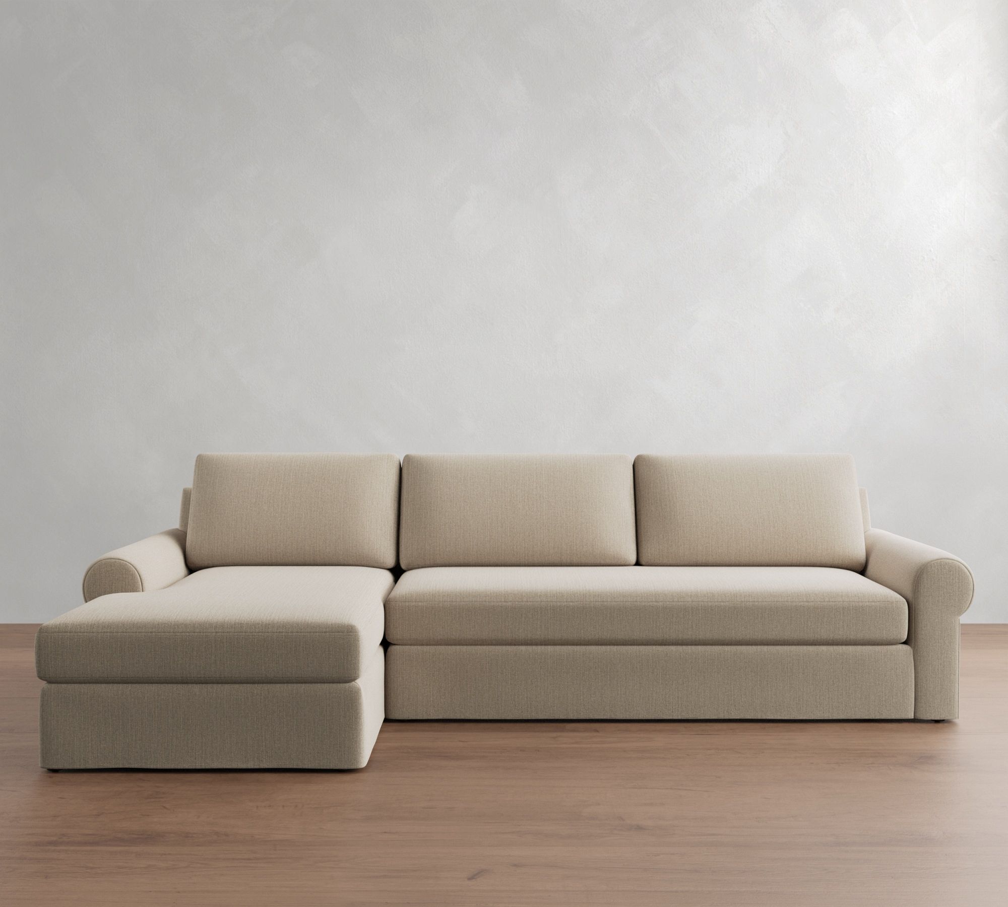 Big Sur Roll Arm Slipcovered Chaise Sectional (115"&ndash;157") - thumbnail 6