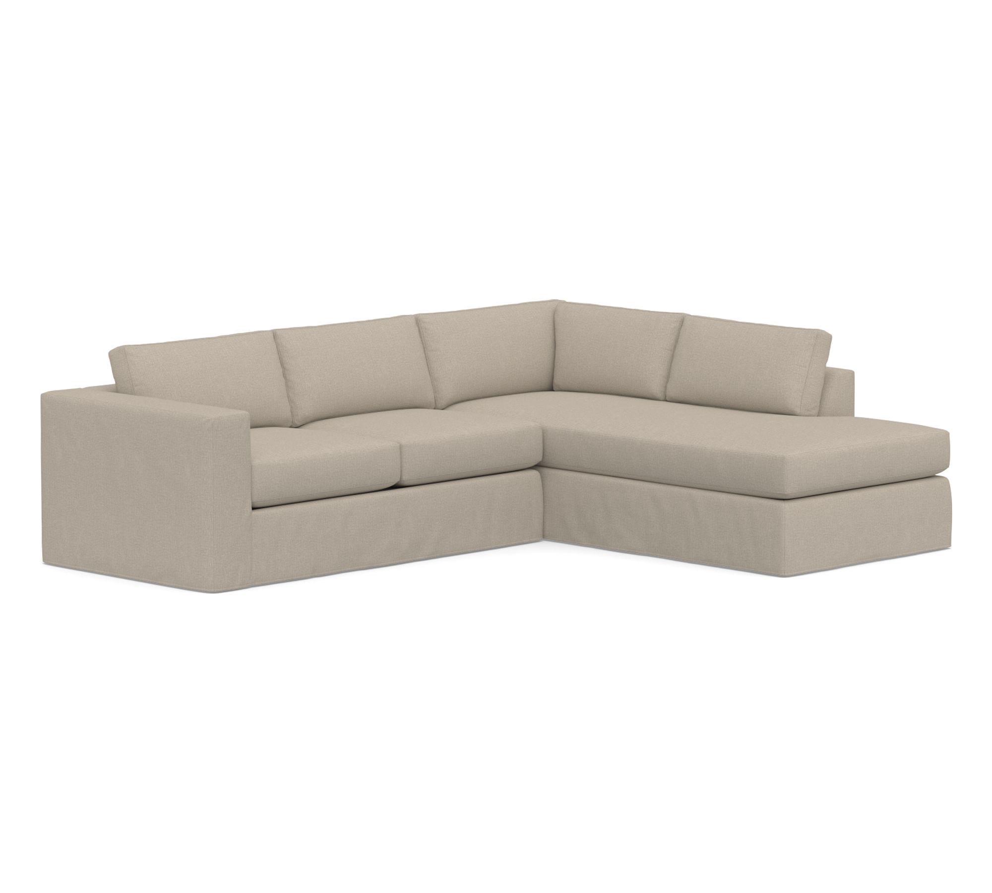 Carmel Wide Arm Slipcovered Return Bumper Sectional (113"&ndash;125") - thumbnail 4