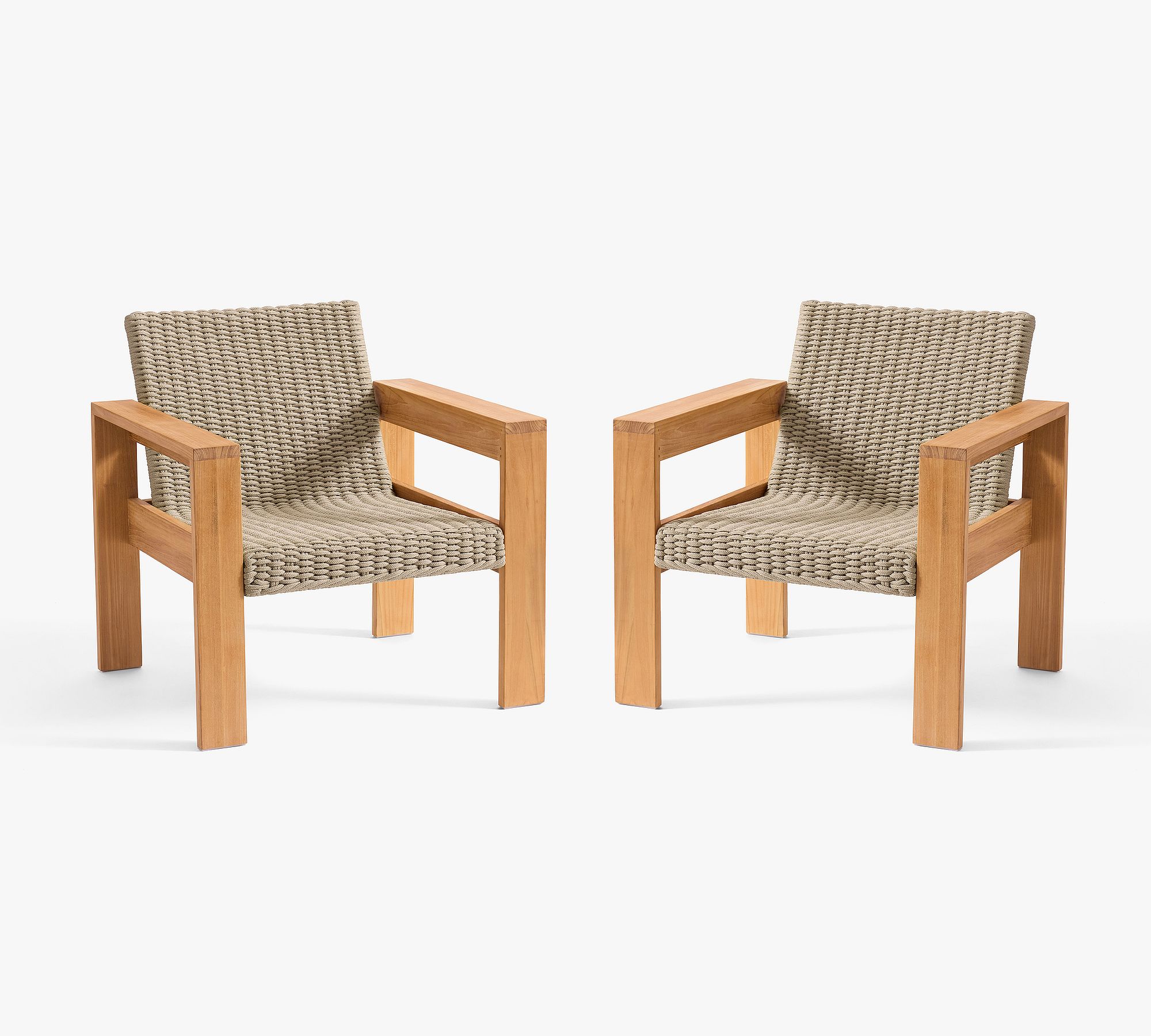 Malibu Teak &amp; Rope Outdoor Lounge Chair