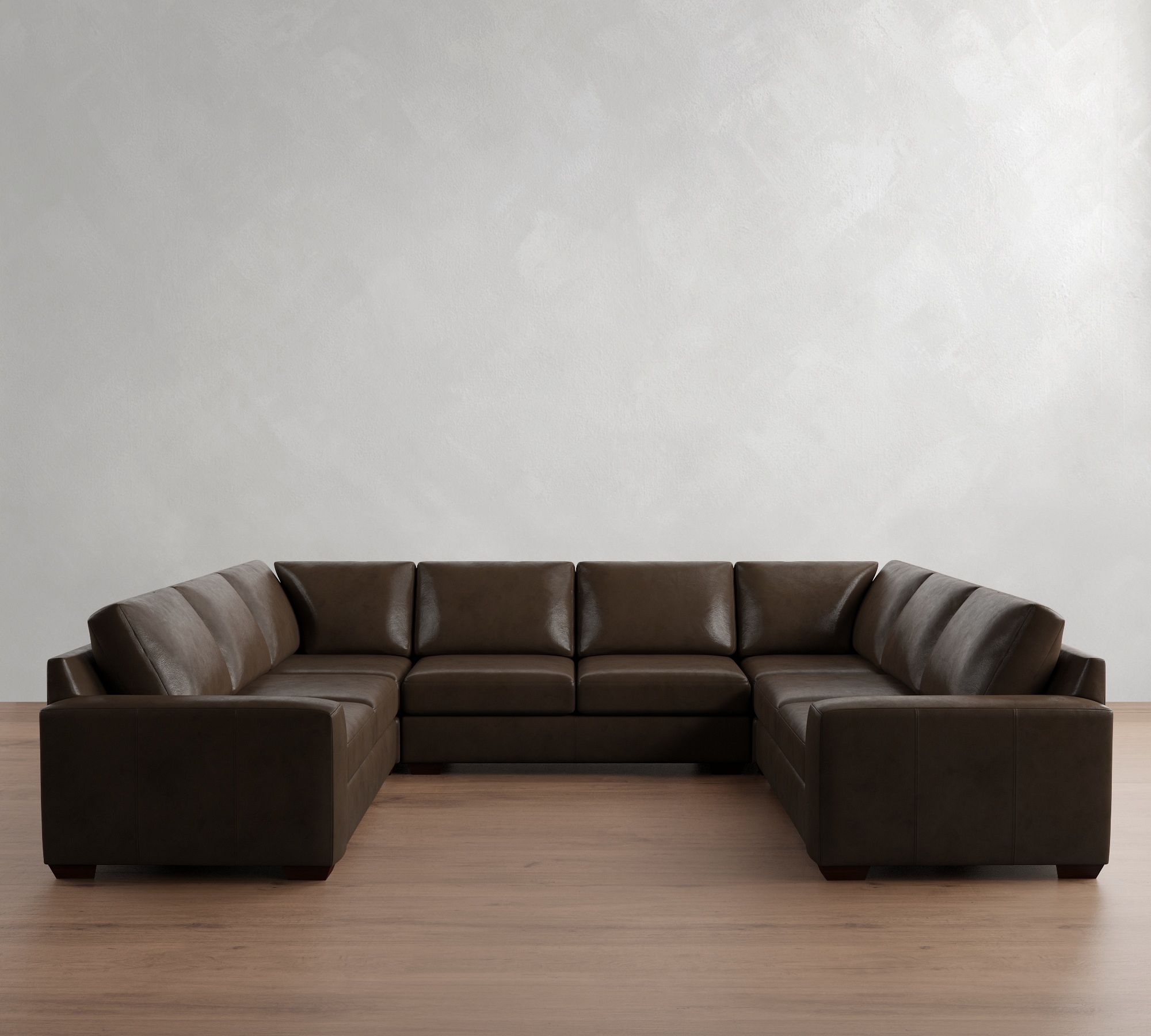 Big Sur Square Arm Leather U-Shaped Sectional (147"&ndash;179) - thumbnail 8