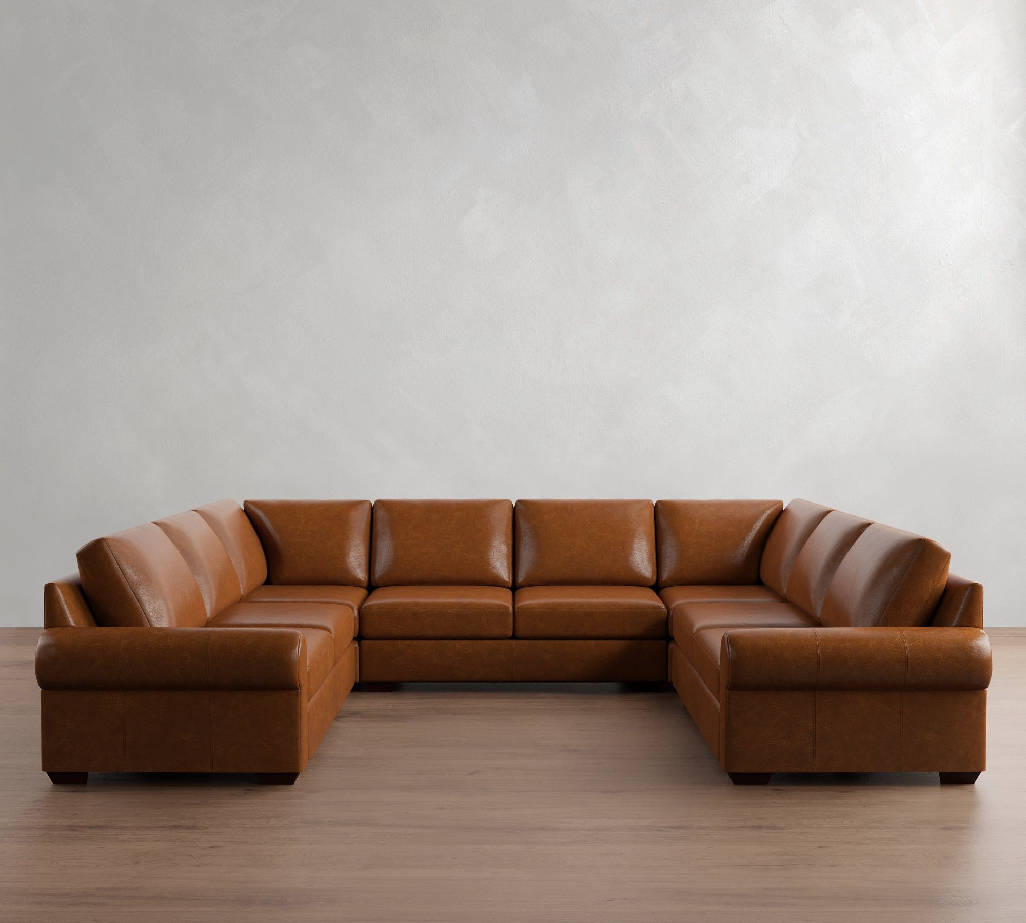 Big Sur Roll Arm Leather U-Shaped Sectional (147"&ndash;179") - thumbnail 9