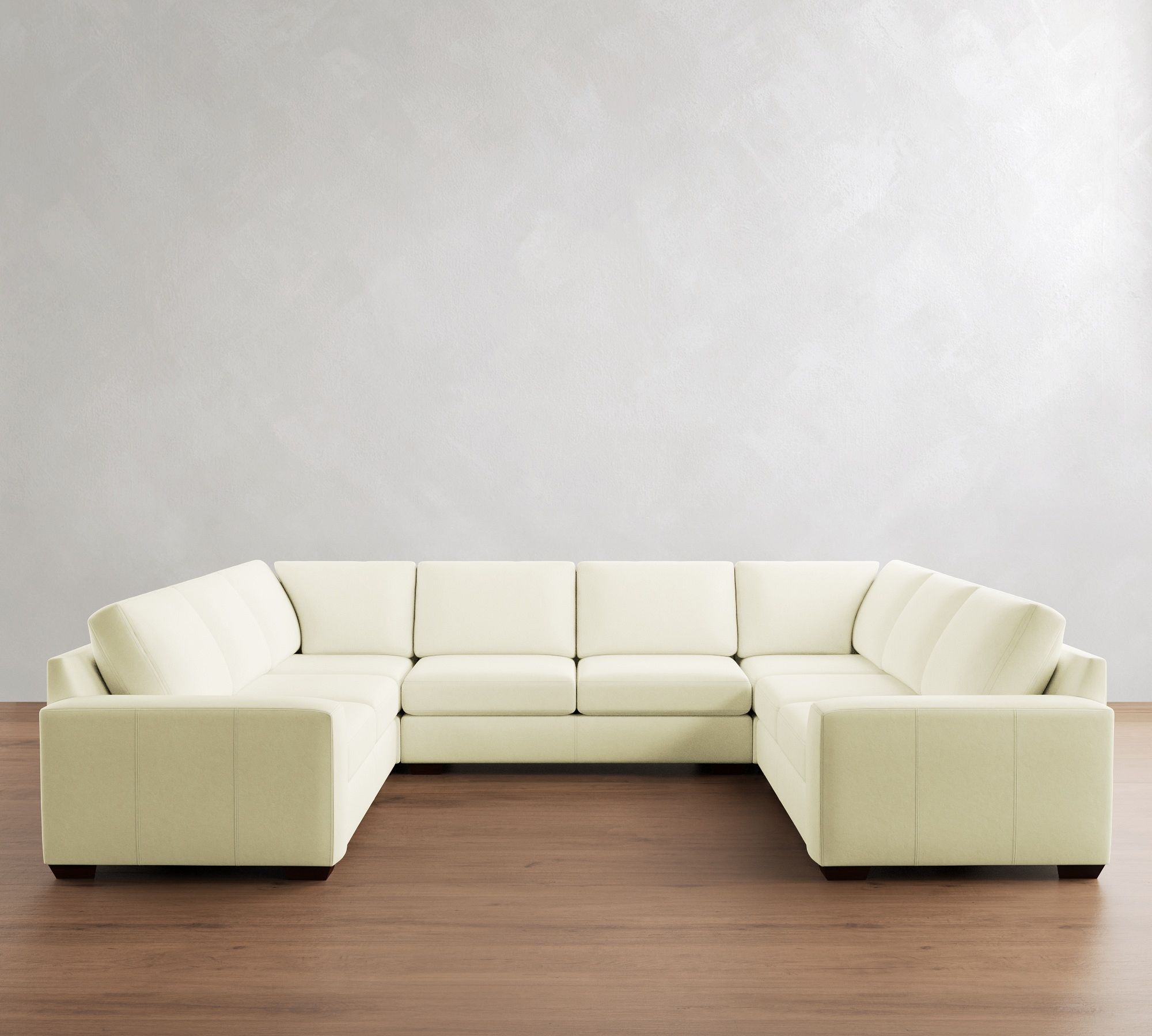 Big Sur Square Arm Leather U-Shaped Sectional (147"&ndash;179) - thumbnail 5