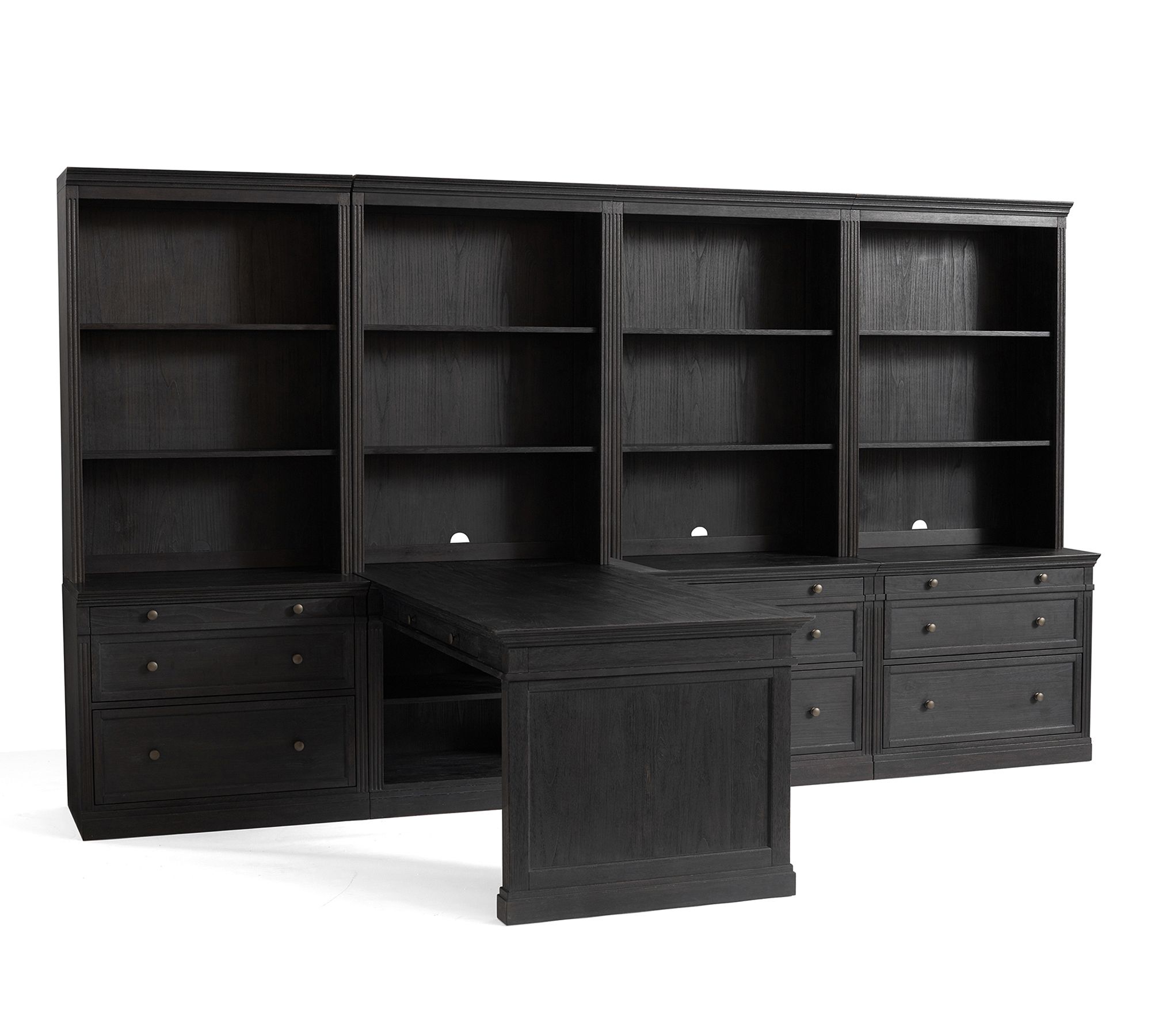 Livingston Peninsula Desk with Bookcase Suite (140")