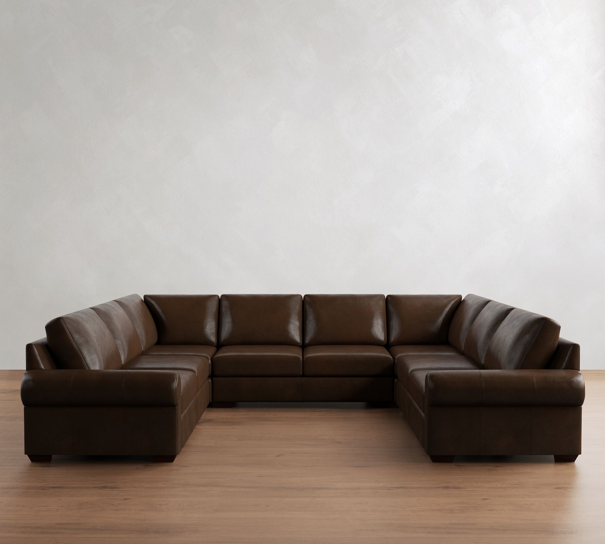 Big Sur Roll Arm Leather U-Shaped Sectional (147"&ndash;179") - thumbnail 6