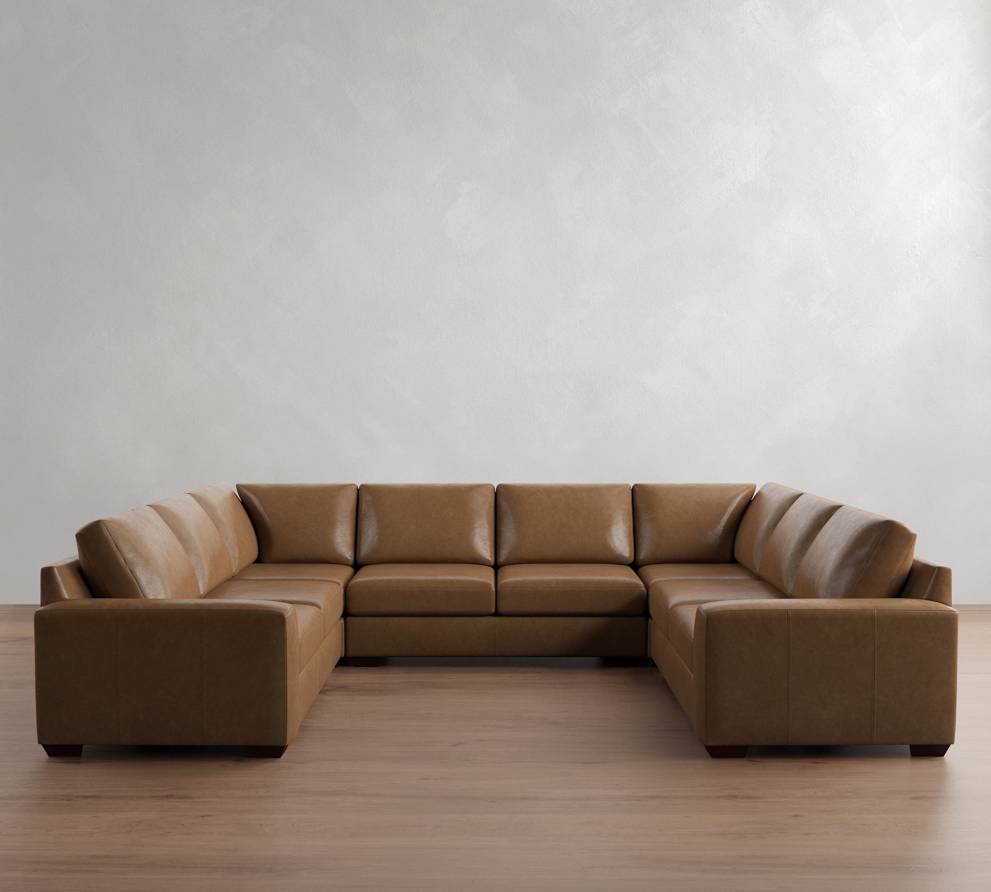 Big Sur Square Arm Leather U-Shaped Sectional (147"&ndash;179) - thumbnail 6