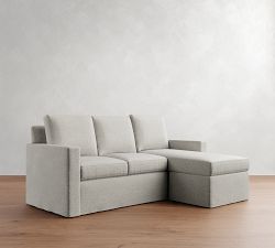 Cameron Modern Square Arm Slipcovered Reversible Chaise Sectional (86")