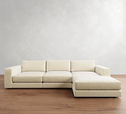 Carmel Square Arm Lounge Modular Chaise Sectional (113"&ndash;144")