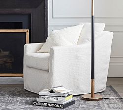 Ayden Slope Arm Slipcovered Swivel Glider